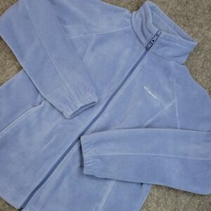Columbia Jacket Womens XL Blue Fleece Benton Springs Zip Up Outdoor Hiking Climb